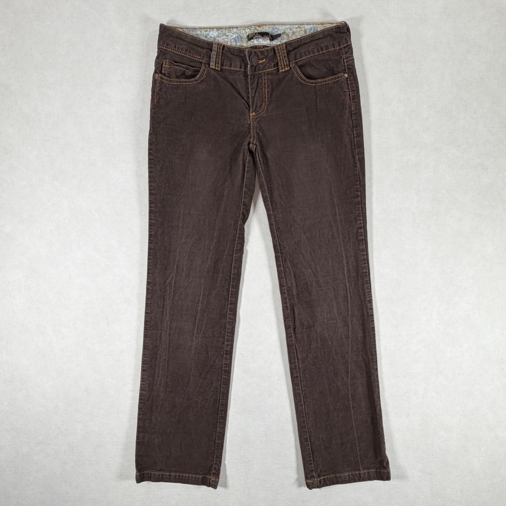 Prana Womens Brown Corduroy Straight Leg Pants Size 4 Regular Stretch Outdoor
